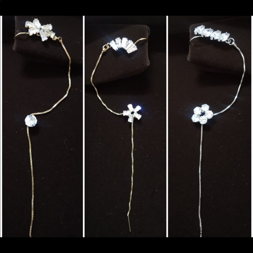 Golden earcuff ethnic wear - Picture 3 of 9